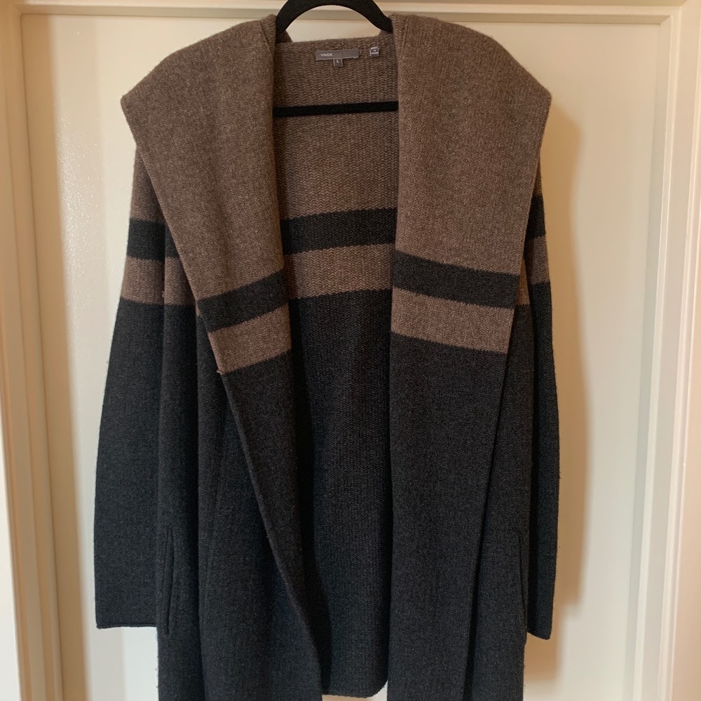 Vince Hooded Cardigan Sweater